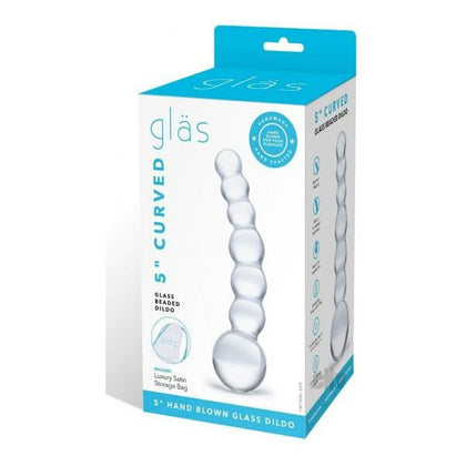 Gläs Artisan Curved Glass Beaded Dildo Model 5 - Ultimate Pleasure for Women - G-Spot and Anal Stimulation - Clear