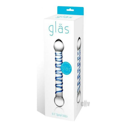 gläs Spiral Glass Dildo 6.5 - A Sensational Clear and Blue Borosilicate Glass Pleasure Wand for Unforgettable Moments of Intimacy