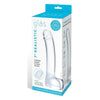 Introducing the Glas 7 inches Realistic Curved Glass G-Spot Dildo Clear - The Ultimate Pleasure Experience for Women