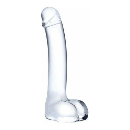 Introducing the Glas 7 inches Realistic Curved Glass G-Spot Dildo Clear - The Ultimate Pleasure Experience for Women