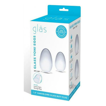 Introducing the Crystal Pleasure Glass Yoni Eggs - Model X3 for Women: Strengthening and Arousing Pelvic Floor Exercisers in Clear - Adult Naughty Store