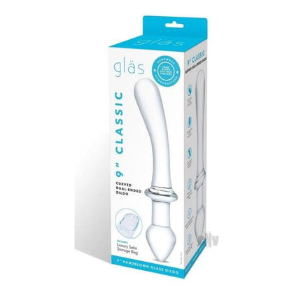 PleasureToy Model C9CD-PC Classic Curved Dual-End 9 Clear Dildo - Unisex Anal and Vaginal Stimulation - Clear