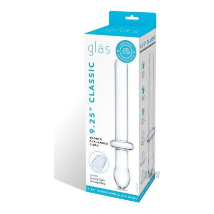 Glass Pleasure Co. Classic Smooth Dual-Ended Dildo - Model 9.2 Clear: A Versatile Pleasure Toy for Ultimate Satisfaction, Designed for Both Genders, Ideal for Anal and Vaginal Stimulation