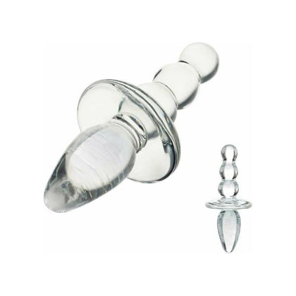 Titus Beaded Glass Butt Plug - Model TGBP-001 - Unisex Anal Pleasure - Clear - Adult Naughty Store