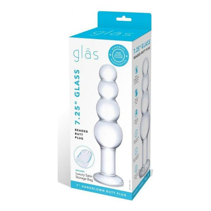 Introducing the Crystal Pleasure Co. Glass Beaded Butt Plug 7.25 Clear - The Ultimate Backdoor Delight - Adult Naughty Store