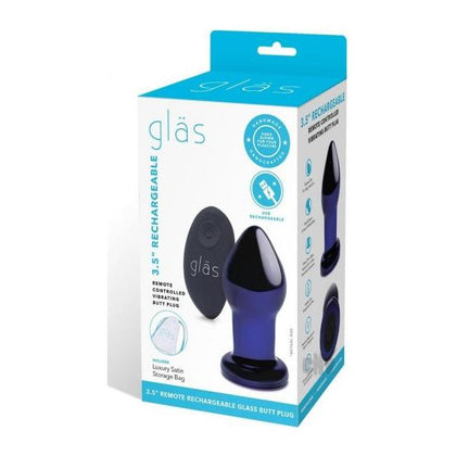 Introducing the Luxe PleasureX Remote-Controlled Vibrating Butt Plug 3.5 Blue - Unleash Ultimate Backdoor Bliss!