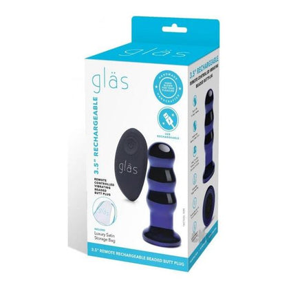 Introducing the Luxe Pleasure Recharge Remote Vibe Bead Plug 3.5 Blue: A Beginner-Friendly Silicone Anal Toy with Deep Vibrations!