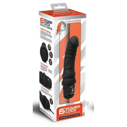 Introducing the PleasureMax Powercock 6 Realistic Vibrator Black - The Ultimate Pleasure Experience for All Genders and Sensations
