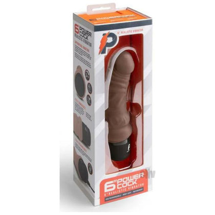 Introducing the SensaPleasure Powercock 6 Realistic Vibrator - The Ultimate Pleasure Experience for Women, Designed for Deep and Intense Stimulation in Dark Brown