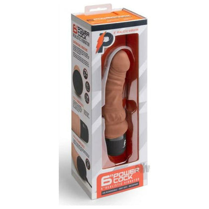 Introducing the SensaPleasure Powercock 6 Realistic Vibrator - The Ultimate Pleasure Experience for Women - Mocha - Adult Naughty Store