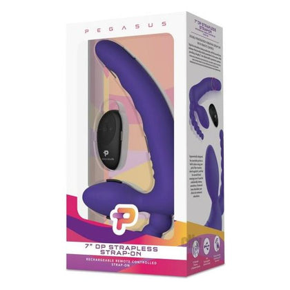 Introducing the SensaSilk Remote Control Strapless D.P. Silicone Strap On 7 - Purple: The Ultimate Dual-Ended Pleasure Device for Enhanced Intimacy - Adult Naughty Store