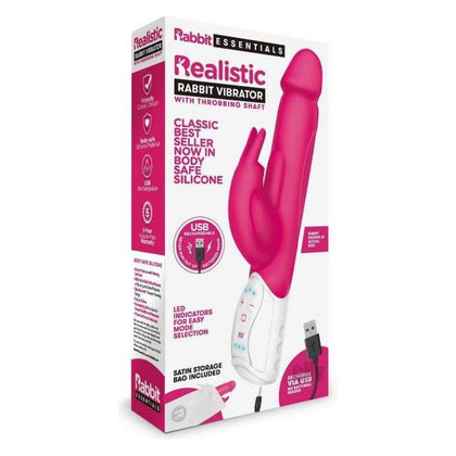 SensaPleasure RR-3000 Rechargeable Realistic Rabbit Hot Pink G-Spot Vibrator
