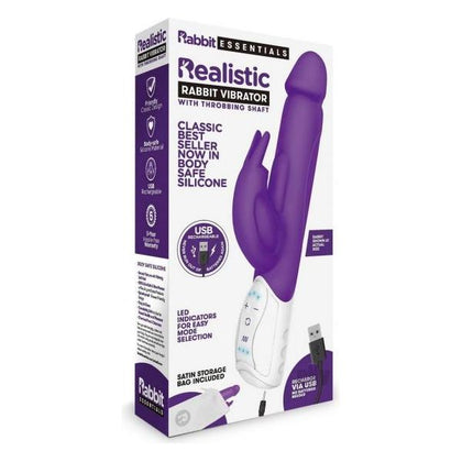 Luxe Pleasure Co. RRP-300X Rechargeable Realistic Rabbit Purple - Ultimate Dual Stimulation Vibrator for Mind-Blowing G-Spot and Clitoral Pleasure