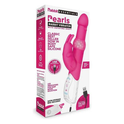 Introducing the Exquisite Pleasure Pearls Rabbit Vibrator - Model RRV-2000: The Ultimate Hot Pink Pleasure Experience for Her