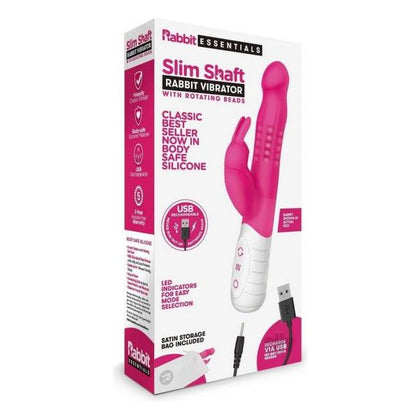 Luxe Pleasure Co. RSV-2000 Rechargeable Slim Rabbit Vibe - Mind-Blowing Stimulation and Relaxation for Her - Hot Pink