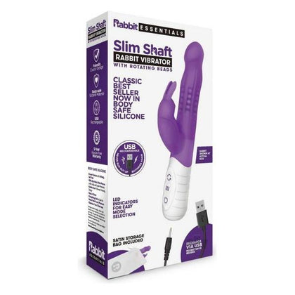 Luxe Pleasure Co. RSV-500X Recharge Slim Rabbit Vibe Purple - Sensational Silicone Delight for Women's Intimate Stimulation