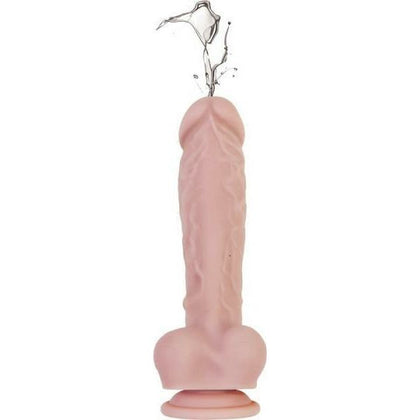 Introducing the Pleasure Pro Deluxe Vibrating Squirting Dong - Model PPD-2000 - Unisex G-Spot and Prostate Stimulator - Beige - Adult Naughty Store