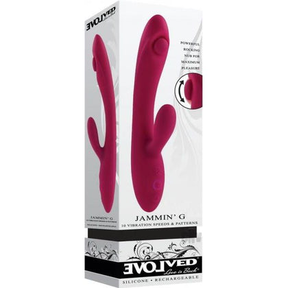 Introducing the Jammin G Red Dual Vibrator - Model JG-10X: The Ultimate G-Spot Stroking Pleasure for Her