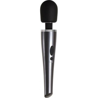 Introducing the Exquisite Pleasure Co. Mighty Metallic Wand Body Massager - Model MMW-8G: The Ultimate Gray Black Wireless Rechargeable Vibrating Wand for Intense Clitoral Stimulation