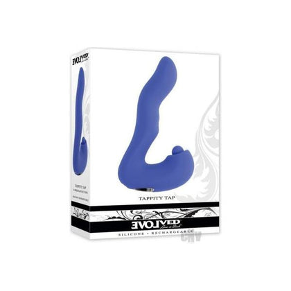 Introducing the Luxe Pleasure Tappity Tap Blue Vibrating and Tapping Dual Stimulation Intimate Massager - Model TT-Blue1 for Women - Endless Joy in Every Touch