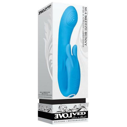 Introducing the SensationFlex Sea Breeze Bunny Blue 7-Speed Dual Motor G-Spot Vibrator for Women - Unleash Your Pleasure Potential!