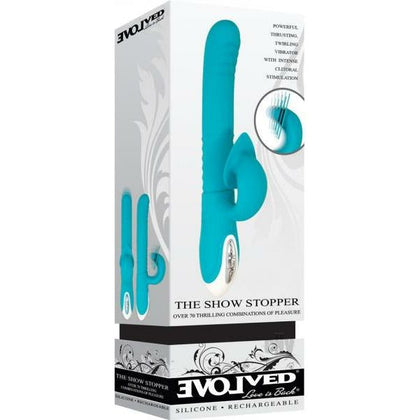 SensaTease ST-500X Teal Thrusting and Rotating Dual Vibrator for Ultimate Pleasure - Women's Internal and External Stimulation - Submersible - Adult Naughty Store