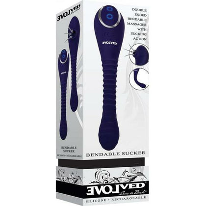 Evolved Bendable Sucker Purple Dual-Ended Suction Vibrator - Model X123 - Women's Clitoral Pleasure Toy