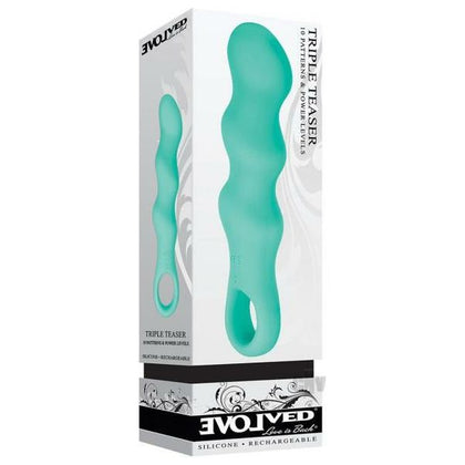 Evolved Triple Teaser Aqua - Powerful Triple Motor Vibrator for Intense Pleasure - Model TTA-001 - Unisex - Full-body Stimulation - Aqua Blue - Adult Naughty Store