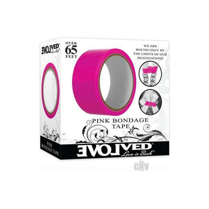 Fetish Fantasy Series Bondage Tape - Pink PVC Self-Adhesive Restraint for Sensual Pleasure - Model BTP-65P - Unisex - Versatile Toy for Bondage, Gagging, Blindfolding - Vibrant Hot Pink Color