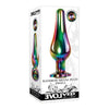 Introducing the Exquisite Pleasures Rainbow Metal Plug Small - Model RMP-001: Unisex Anal Delight in Sparkling Rainbow - Adult Naughty Store