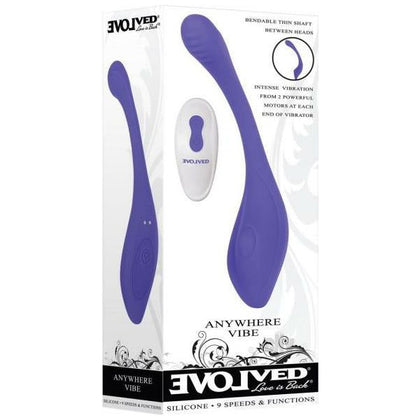 Anywhere Vibe Purple - Dual End Flexible Poseable Vibrator AVP-001 - Intense Pleasure for Both Internal and External Stimulation - Purple - Adult Naughty Store