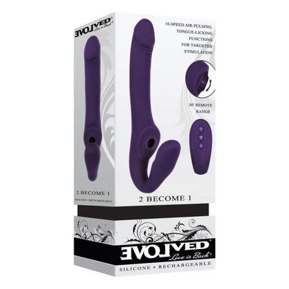 Introducing the PleasurePalace 2 Become 1 Purple Triple-Motor Remote Silicone Vibe - Model PPTMV-001: A Luxurious Pleasure Experience for All Genders and Intense Targeted Stimulation - Adult Naughty Store