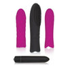 Introducing the LuxuriaX Model X123 Pleasure Sleeve Trio with Bullet Vibrator - The Ultimate Gender-Inclusive Pleasure Experience for Deep Blue Delights - Adult Naughty Store