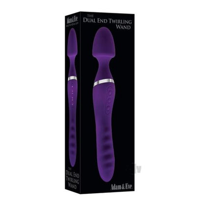 Aande Dual End Twirling Wand Purple - Rechargeable Silicone Wand and Twirling Shaft Vibrator for Intense Pleasure - Model X3-69 - Women's G-Spot and Clitoral Stimulation - Purple
