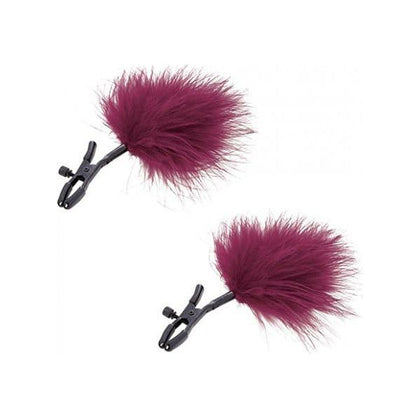 Sex & Mischief Enchanted Feathered Nipple Clamps Red: The Ultimate Adjustable Pleasure Experience for All Genders