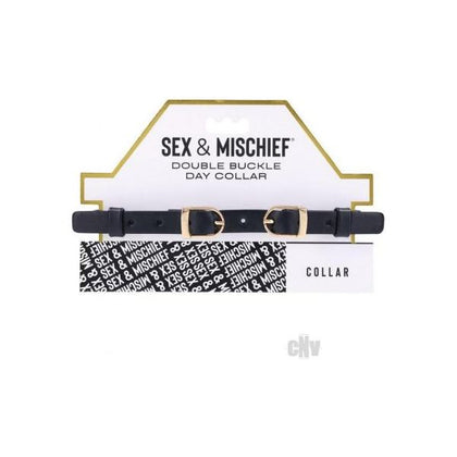 S&M Double Buckle Day Collar - Model X1 | Unleash Your Inner Vixen | Black/Gold - Adult Naughty Store