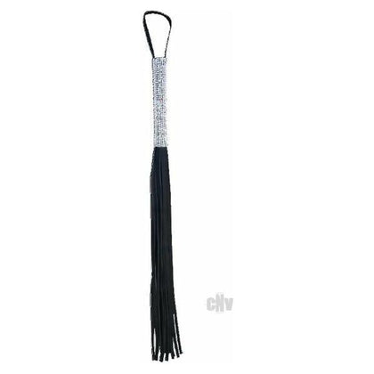 Sex and Mischief Sparkle Flogger Black - Elegant Vegan Leather BDSM Whip for Sensual Pleasure - Adult Naughty Store