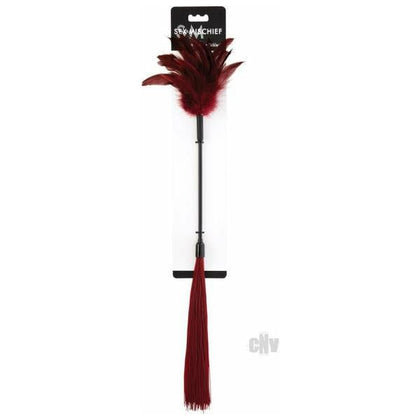 S&M Enchanted Feather Tickler - Dual-Action Sensation for Both Genders - Explore Intimate Pleasure with Style and Elegance - Model XJ-300 - Seductive Black