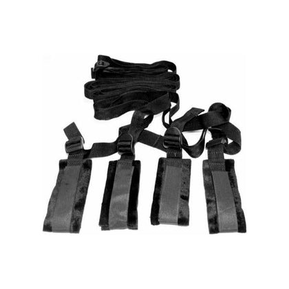 Sex And Mischief Bed Bondage Restraint Kit - Black, Model XYZ-123, Unisex, Full Body Restraints and Pleasure Accessories - Adult Naughty Store