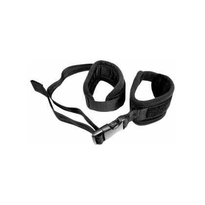 Sex And Mischief Adjustable Handcuffs - Black, Soft Sturdy Cuffs for Bondage Play, Model SM-AC01, Unisex, Pleasure Enhancer