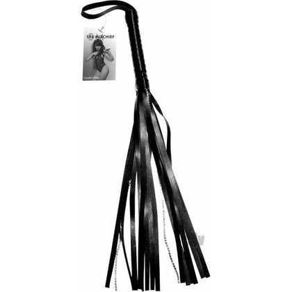 Sex & Mischief Crystal Whip - Premium Leather Flogger for Intense Sensations - Model X123 - Unisex - Versatile Pleasure - Black