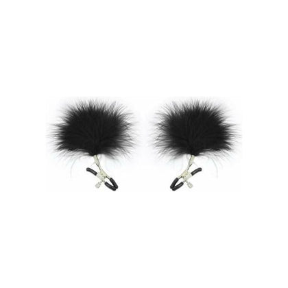 Sex And Mischief Feathered Nipple Clamps Black - Adult Naughty Store