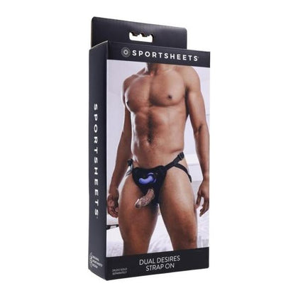 Dive into Ecstasy with the Luxe Series Dual Desires Strap-On Black Dildo Harness for Dual Penetration Pleasure - Model DD-01 - Unisex - For Intimate Adventures - Black