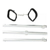 Sportsheets Expandable Aluminum Silver Spreader Bar & Cuffs Set - Model SB-37 - Unisex - Pleasure for Bondage Play - Adult Naughty Store