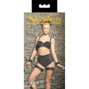 Introducing the SensationBound Thigh and Wrist Cuff Set - Black: The Ultimate Scandalous Lingerie Accessory - Adult Naughty Store