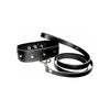 Luxurious Leather Leash and Collar Set: Exquisite Black Studded D-Ring Collar with Faux Fur Lining and Adjustable Leather Leash with Snap Link - Adult Naughty Store