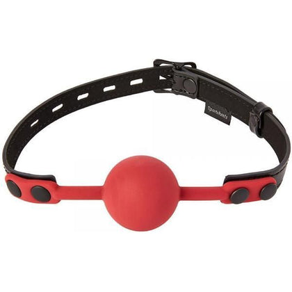 Sportsheets Saffron Ball Gag - The Ultimate Silent Pleasure Enhancer for Couples - Model SG-001 - Unisex - Unleash Your Desires with This Black and Red Silicone Ball Gag