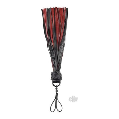 Saffron Finger Flogger: Luxurious Red and Black Faux Leather BDSM Toy - Model SF-40 - Unisex Pleasure - Sensual Impact Play and Teasing