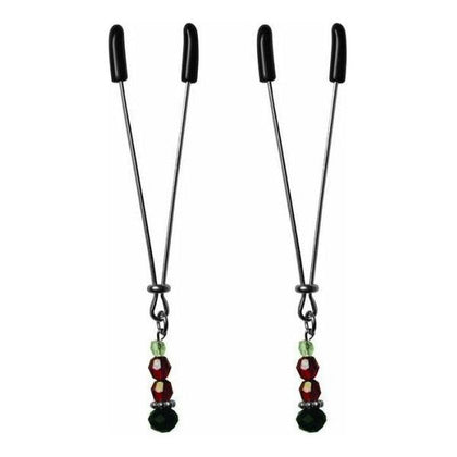 Introducing the Ruby Black Nipple Clamps: The Ultimate Beginner's Pleasure Enhancer for Sensational Nipple Play - Adult Naughty Store