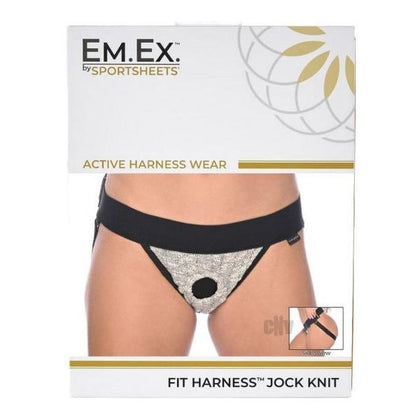 Exquisite Pleasure Emporium Em Ex Fit Harness Jock Plus Gray - Premium Bullet Pocketed Strap-On Harness for Enhanced Intimacy and Pleasure - Adult Naughty Store